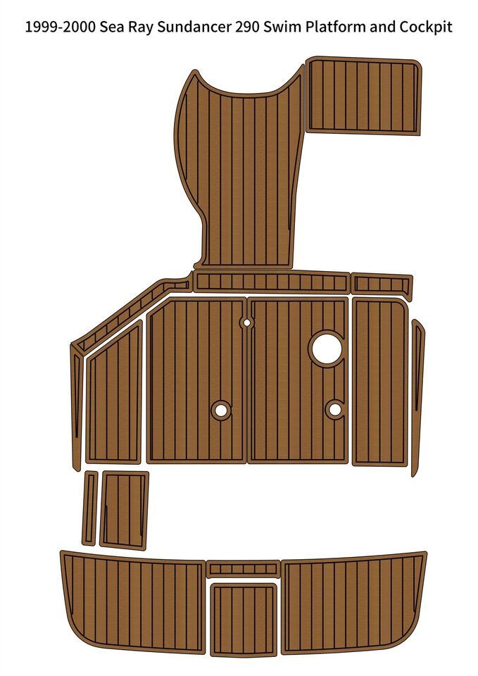 1999-2000 Sea Ray Sundancer 290 Swim Platform Cockpit Pad Boat EVA Teak ... - $925.00