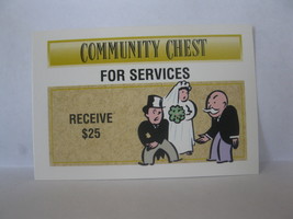 1995 Monopoly 60th Ann. Board Game Piece: Community Chest - For Services - $1.00