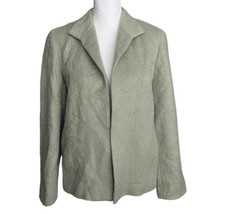 Josephine Chaus Wool Mohair Blend Jacket Open Blazer Size 8 Pockets Sage... - $26.70