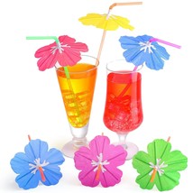100 Pieces Umbrella Straws Drinks Cocktail Umbrella Straws Summer For Hawaiian B - £22.44 GBP