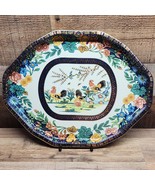 Vintage Daher Decorated Ware England Tin Metal Painted Large Tray Rooste... - $39.57