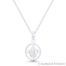 Fleur-De-Lis Lily Flower & Twist Rope Charm Boho Pendant in .925 Sterlin... - $275.27 MXN+ Fleur-De-Lis Lily Flower & Twist Rope Charm Boho Pendant in .925 Sterlin... - $275.27 MXN+