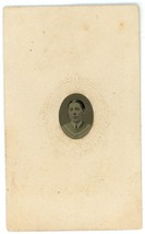 CIRCA 1860&#39;S Paper Framed Hand Tinted Gem TINTYPE Beautiful Young Woman Dress - £12.34 GBP