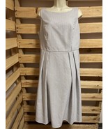 Eva Mendes Sleeveless Asymetrical Striped Dress Woman&#39;s Size 14 Careerwe... - £23.46 GBP