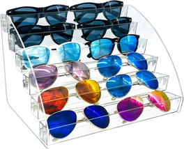 12 Piece Plastic Sunglasses Organizer Clear Eyeglasses Display Case 6 - $687.44 MXN