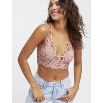 Free People Fp One Adella Bralette Womens Size L Pink Lace Crop Top Cris... - £22.22 GBP