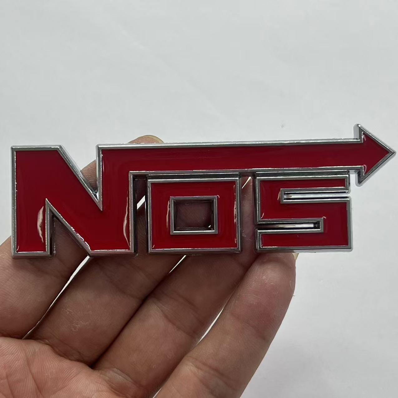Car Metal Nos Logo Nos Nitrogen Acceleration Bumper Stickers Nos Personality Rea