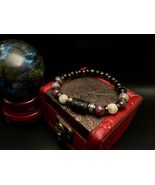 Libra Gemstone Bracelet: Mixed Tourmaline &amp; Matte Black Pearl Beaded Bra... - $30.31