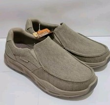 Skechers Cohagen Men&#39;s Canvas Slip On Shoes, Taupe, Size 10.5  - £28.05 GBP