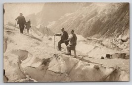 RPPC Family Climbing Mountains Real Photo Woman In Heels Postcard M25 - £7.95 GBP