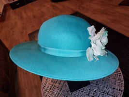 Marida, Women&#39;s hat with flower, colour turquoise , size : one size - £21.50 GBP