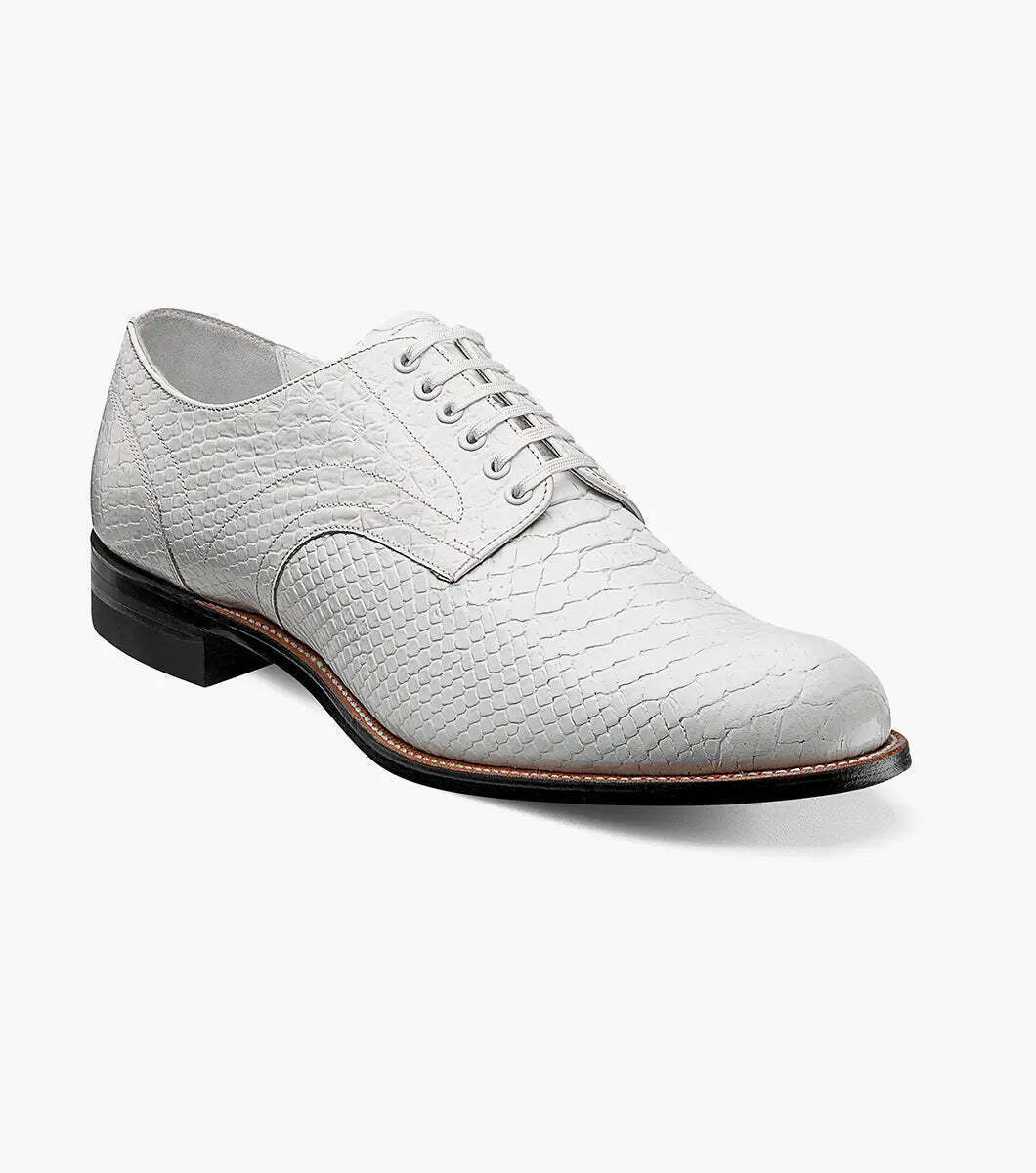 00055, Stacy Adams Leather Shoes Anaconda Print Lace Up All Colors