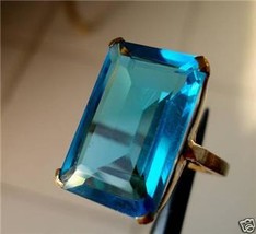 EXTRAVAGANT EMERALD CUT 12X17MM APATITE RING - $475.72 MXN