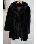 1950s-60s Womens Black/Brown Tissavel From France Faux Fur Double Breast... - $1,848.80 MXN