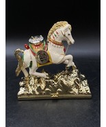 Hinged Trinket Box Fancy Arabian Horse Diamond Removable Saddle Bejeweled - $89.09