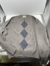 Vintage Lord Jeff Sweater 100% Shetland Wool Scotland Size Large L Pullover - £46.54 GBP