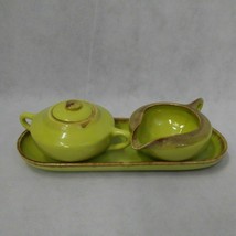 Brock Ware Desert Mist Chartruese Green Creamer Sugar Set Celery Tray Un... - £39.92 GBP