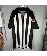 Authentic Smitty Officials Black White Striped Referee USA Mens Polo Shi... - £16.17 GBP