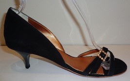 Espace Size 6.5 M VENUS Black Suede Kitten Heels Sandals New Womens Shoes - $137.61