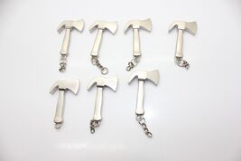 Lot Of 7 Miniature 2.25" Pry Axe Tool Keychain Xmas Ornament - $10.87
