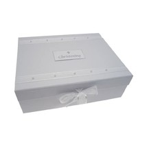 Christening A4 Keepsakes Box (Pearl)  - $38.00