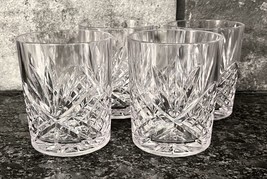 4 Clear Melamine Cut Lowball Rocks Cocktail Whiskey Glasses Crisscross Pineapple - $16.82