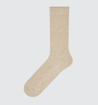 Uniqlo Odor Fighting Ribbed Men Sock Full length 90 Khaki One Size Fits Most NWT - £7.24 GBP