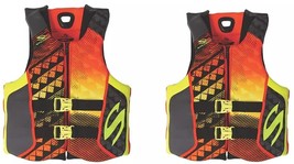 2 Stearns Black Orange Hydroprene Neoprene Life Jacket Wakeboard Water S... - £36.70 GBP