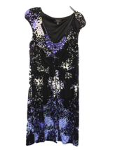 DRESS BARN Collection Purple Dress Size 14 Embellished Rhinestone Bib Neckline - £19.98 GBP