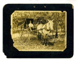 Well Dressed Man in Horse Drawn Buggy Photograph  - £19.51 GBP