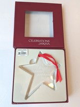Mikasa Glass Star Ornament Clear Celebrations PEACE ON EARTH To Men 4. 5... - $19.88
