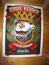 Eddie Vedder Poster Pearl Jam Sao Paulo May 7th 2014 - £352.65 GBP