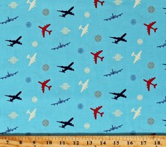 Cotton Pan Am Airplanes Travel Transportation Fabric Print by the Yard D771.80 - £10.19 GBP