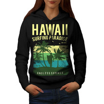 Wellcoda Hawaii Surf Paradise Womens Hoodie, Summer Casual Hooded Sweatshirt - £28.97 GBP