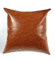 2Pack Faux Leather Pillow Covers - 18x18 Inch Modern Look Decorative Tan Pillows - £14.74 GBP