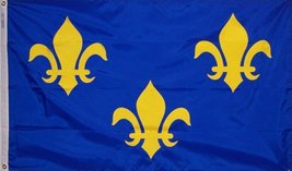 AES New Orleans Fleur De Lis Blue Flag Banner 5x8 Foot 5ft x 8ft 150D SuperPoly - £43.52 GBP