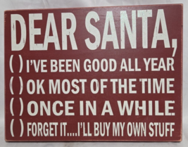 New Christmas Dear Santa Check Off  Wall Hanging Sign Plaque - $20.78