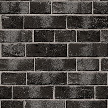 Made In The Usa, Tempaper Ebony Brick Removable Peel And Stick Wallpaper - £31.33 GBP
