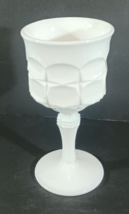 Indiana White Milk Glass Constellation Pattern Wine Goblet Chalice Stemware 6.5&quot; - $10.44