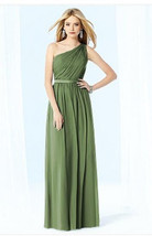 After Six 6706...Full Length, One shoulder, Chiffon Dress..Clover..Size 8...NWT - £44.74 GBP