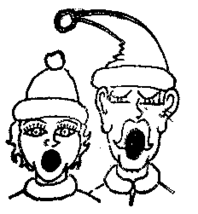 Couple singing xmas Rubber Stamp made in america free shipping Christmas - £11.72 GBP
