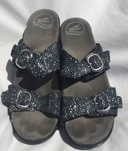 Dansko Womens Black Size 41 US10.5-11 Sophie Metallic Polka Dot Buckle Sandals - $29.68