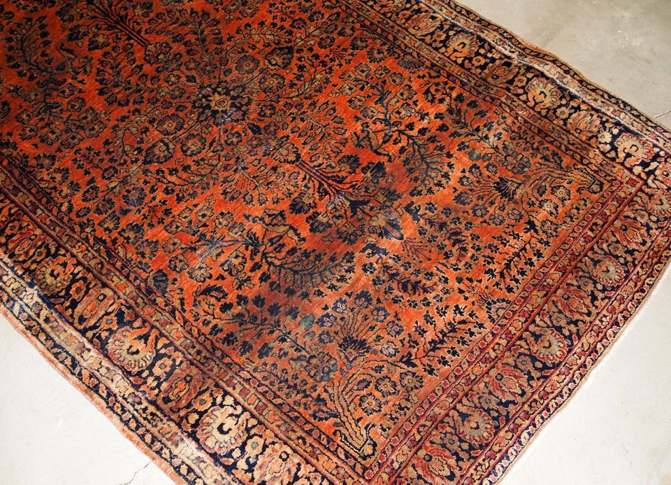 Handmade antique Oriental rug 4.1' x 6.4' (125cm x 195cm) 1920s - 1B787 Item image 7