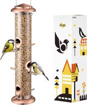 Durable Hanging Metal Bird Feeder - 6 Feeding Ports, Easy Refill, Copper... - $46.48