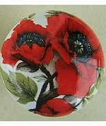 Cabinet Knobs Poppy Flower Red Flower - £4.27 GBP