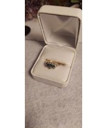 Vintage Yellow Gold 3 Emerald 12 Diamond Triple Flower Ring 3.3Gr Sz 7 J... - €376,56 EUR
