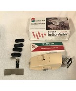 Vtg 1950 Singer 489500 Or 489510 Buttonholer + 6 Attachments Box Manual ... - $29.39