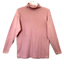 Moda Int’l Womens Vintage 1990’s Pink Cotton Long Sleeve Turtleneck Top Small - £17.37 GBP