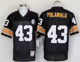 Men&#39;s Troy Polamalu #43 Stitched Jersey Black Yellow - €38,31 EUR+