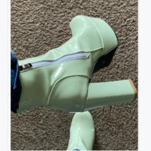REAVE CAT 2021 Ladies Ankle Boots Zip Round Toe Platforms Candy Color Punk 8cm C - £56.27 GBP